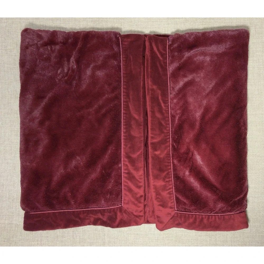 Restoration Hardware Throw Blanket‎ Red Cozy Plush Shiny 60x70